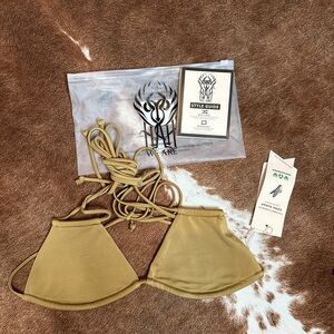 HAH Titsy Top Bikini Swimwear – Shroom Neutral Brown – NWT